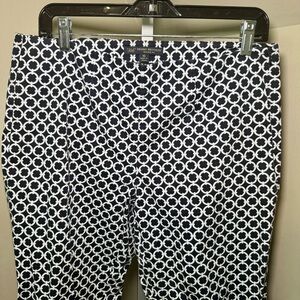 Women’s Brooks Brothers Natalie Fit Pants Navy White side zip‎ size 10